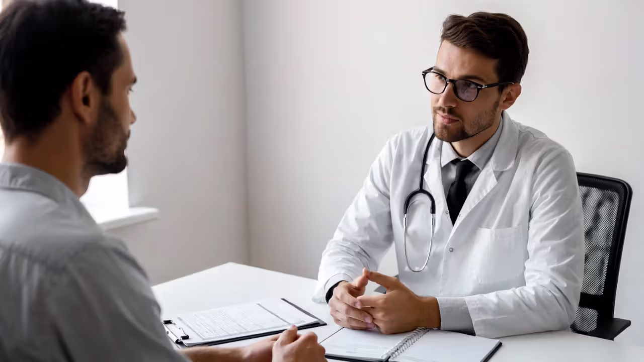 Clinician assessing panic attack symptoms with a patient